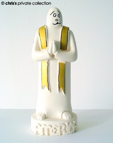 Priest figure by Mark Gonzales, produced by Mo Wax. Front view.