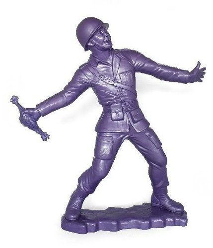 Big Army Man figure by Frank Kozik, produced by Ultraviolence. Front view.