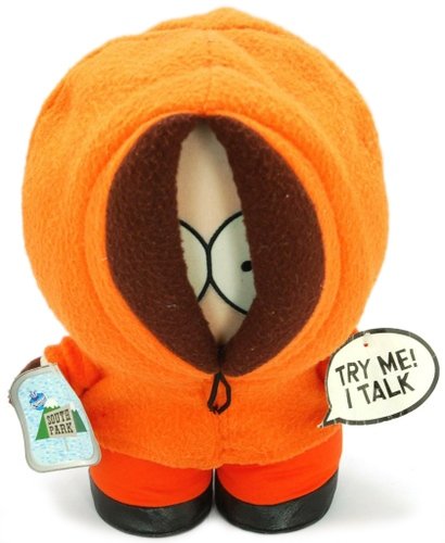 Kenny - Plush figure by Matt Stone & Trey Parker, produced by Fun 4 All. Front view.