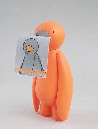 The Missing Ji Ja Bird - Orange figure by Mr. Clement. Front view.