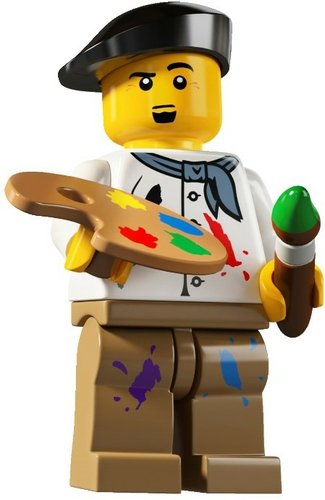Painter figure by Lego, produced by Lego. Front view.