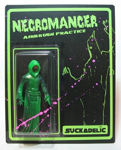 Necromancer - Airbrush Practice - Green figure by Sucklord, produced by Suckadelic. Front view.