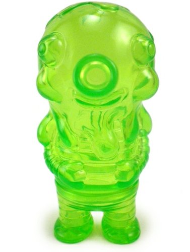 Pocket Globby - Clear Green Unpainted, Artoyz Exclusive figure by Bwana Spoons, produced by Gargamel. Front view.