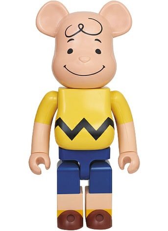 Charlie Brown Be@rbrick 1000%  figure by Charles M. Schulz, produced by Medicom Toy. Front view.