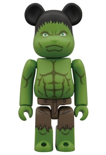 Hulk Be@rbrick 100% figure by Marvel, produced by Medicom Toy. Front view.