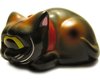 Sleeping Fortune Cat - Black w/ Brown Sprays