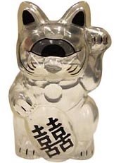 Mini Fortune Cat - Clear figure by Mori Katsura, produced by Realxhead. Front view.