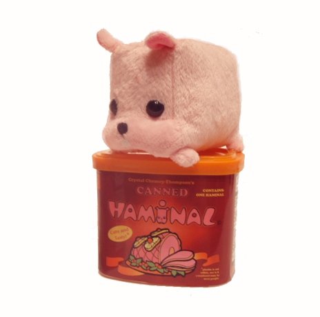 Canned Haminal figure by Crystal Chesney-Thompson. Front view.