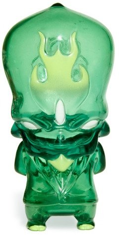 Dealmaker - Clear Envy, SDCC 2013 Dumbrella Exclusive figure by Andrew Bell, produced by Mphlabs. Front view.