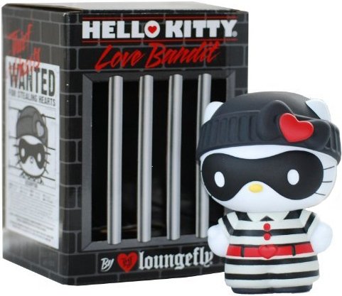 Hello Kitty Love Bandit figure by Sanrio, produced by Loungefly. Front view.