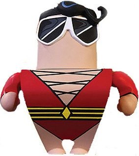 Plastic Man figure by Dc Comics, produced by Dc Direct. Front view.