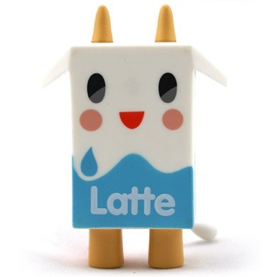 Latte figure by Simone Legno (Tokidoki), produced by Strangeco. Front view.