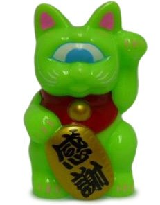 Fortune Cat Baby (フォーチュンキャットベビー) - Neon Green figure by Mori Katsura, produced by Realxhead. Front view.
