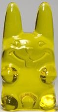 Easter Ungummy Bunny - medium yellow figure by Muffinman. Front view.