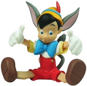 Donkey-Eared Pinocchio figure by Disney, produced by Play Imaginative. Front view.