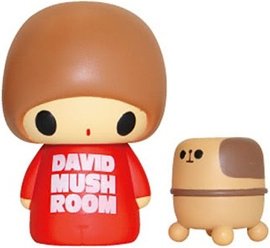 David Mushroom figure by Noriya Takeyama, produced by Wonderwall. Front view.