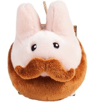 7 Relatively Hip Bearded Happy Labbit figure by Frank Kozik, produced by Kidrobot. Front view.