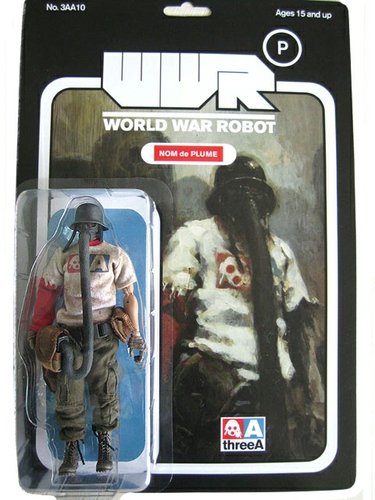 Nom de Plume - 3AA Exclusive figure by Ashley Wood, produced by Threea. Front view.