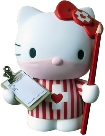 Dr. Romanelli x Sanrio Hello Kitty - VCD Special No.157, Candy Stripe  figure by Dr. Romanelli, produced by Medicom Toy. Front view.