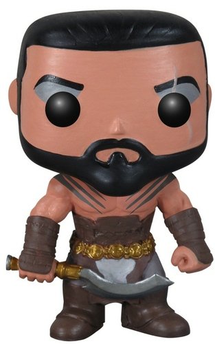 Khal Drogo figure by George R. R. Martin, produced by Funko. Front view.