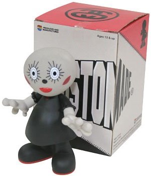 Dearest Dolly - Black figure by Stussy, produced by Medicom Toy. Front view.