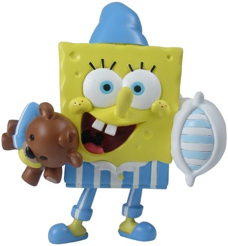 Bedtime SpongeBob figure by Nickelodeon, produced by Play Imaginative. Front view.