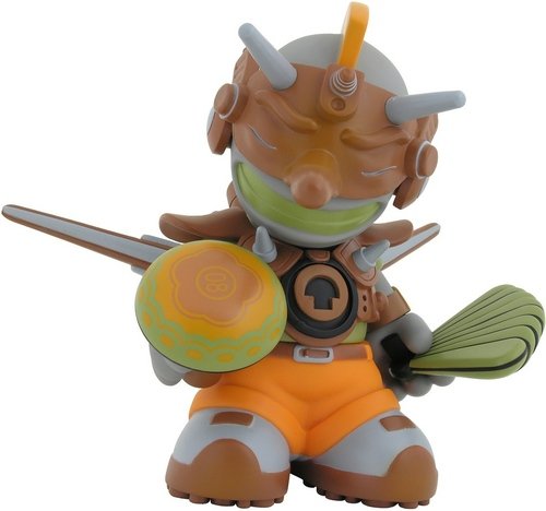 Kidrobot Mascot 08 - Tengu Orange figure by Damon Soule, produced by Kidrobot. Front view.