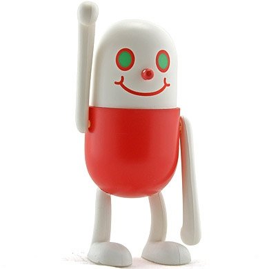 Happy Capsule  figure by Doma, produced by Kidrobot. Front view.