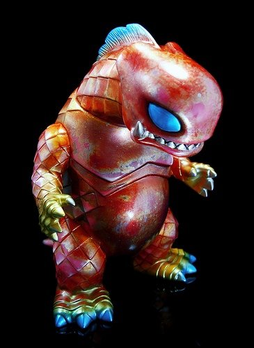 Bop Dragon - Metallic Red Rub figure by Lash. Front view.