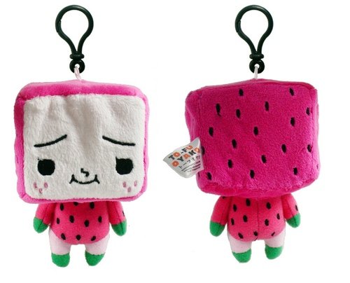 To-Fu Strawberry Clip-on Plush figure by Devilrobots, produced by Play Imaginative. Back view.