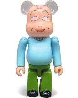 Grandpa Tomozou Be@rbrick 100% figure by Sakura, produced by Medicom Toy. Front view.