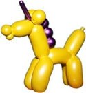 Unicorn - Yellow / Purple Variant figure, produced by Kidrobot. Front view.