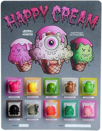 Happy Cream (mini set) - DesignerCon 12 figure by Buff Monster. Front view.