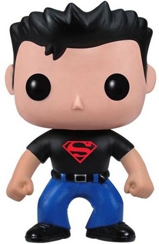 Superboy figure by Dc Comics, produced by Funko. Front view.