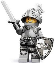 Heroic Knight figure by Lego, produced by Lego. Front view.