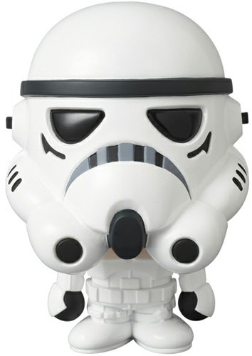Stormtrooper (Star Wars x Baby Milo) - VCD No.217 figure by Lucasfilm Ltd. X Bape, produced by Medicom Toy. Front view.
