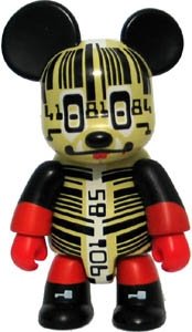 Barcode Bear figure by Charles Anderson, produced by Toy2R. Front view.