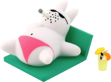 El Cabo Labbit - White figure by Frank Kozik, produced by Kidrobot. Front view.
