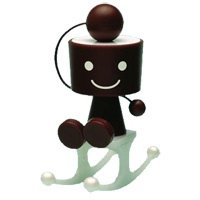 Knockman Rocker figure by Maywa Denki, produced by Cube Works. Front view.