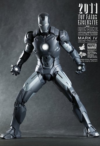 Iron Man 2 Mark IV (Secret Project) figure by Jc. Hong, produced by Hot Toys. Front view.