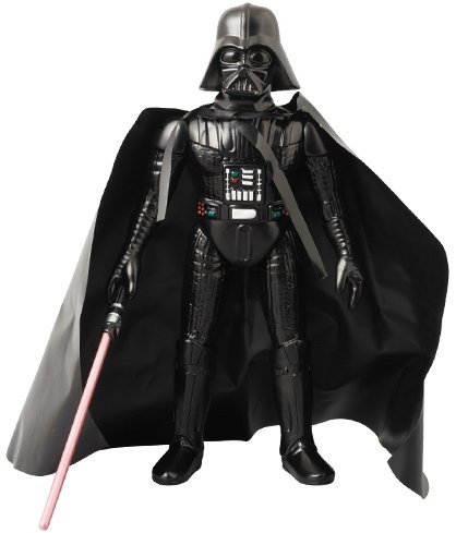 Darth Vader - Vintage Sofubi No.01 figure by Lucasfilm Ltd., produced by Medicom Toy. Front view.