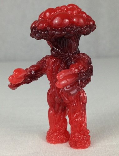 Mushroom People Attack!! Two tone Red figure by Barry Allen, produced by Gorgoloid. Front view.