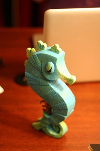 Underwater Seahorse figure by Amanda Visell, produced by Paradise Toyland. Front view.