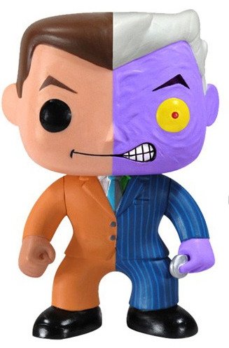 POP! Heroes Two-Face  figure by Dc Comics, produced by Funko. Front view.