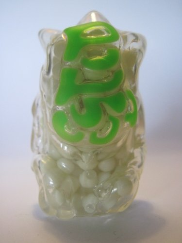 PopSoda Finger Puppet - Clear w/ GID Beads figure by Hossy, produced by Popsoda. Front view.
