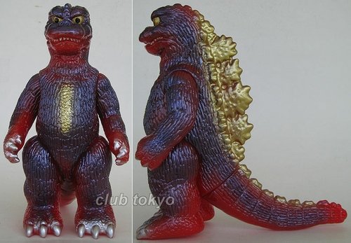 Godzilla 1973-75 (Megaro-Goji) Purple-Gold(Lottery Wonderfest) figure by Yuji Nishimura, produced by M1Go. Front view.