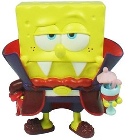 Vampire SpongeBob figure by Nickelodeon, produced by Play Imaginative. Front view.