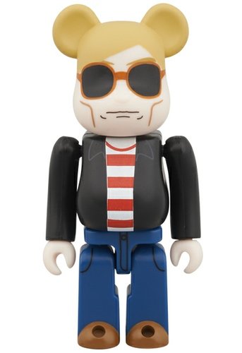 Andy Warhol Be@rbrick 100% - 60s Style Ver. figure, produced by Medicom Toy. Front view.