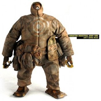 Thruxton Industrial Army Hire Ankou EX (Dirty Swine Mode) figure by Ashley Wood, produced by Threea. Front view.