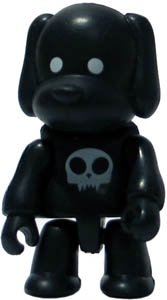 Mini Black Dog figure, produced by Toy2R. Front view.